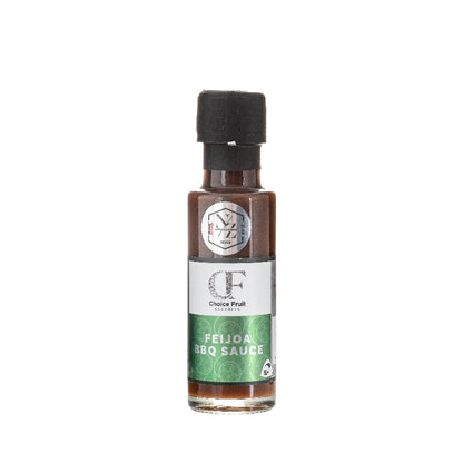 Bottle of Feijoa BBQ Sauce on a white background