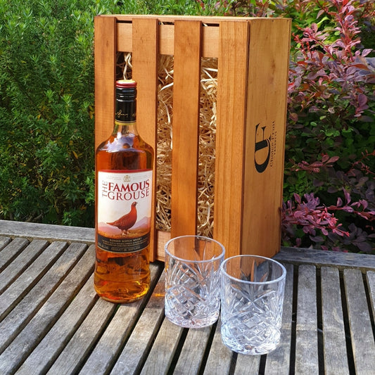 Gift Box - The Famous Grouse 1 Litre +/- Glasses